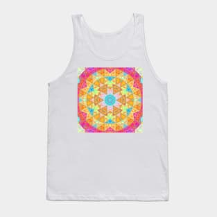 Mosaic Mandala Yellow Pink and Blue Tank Top